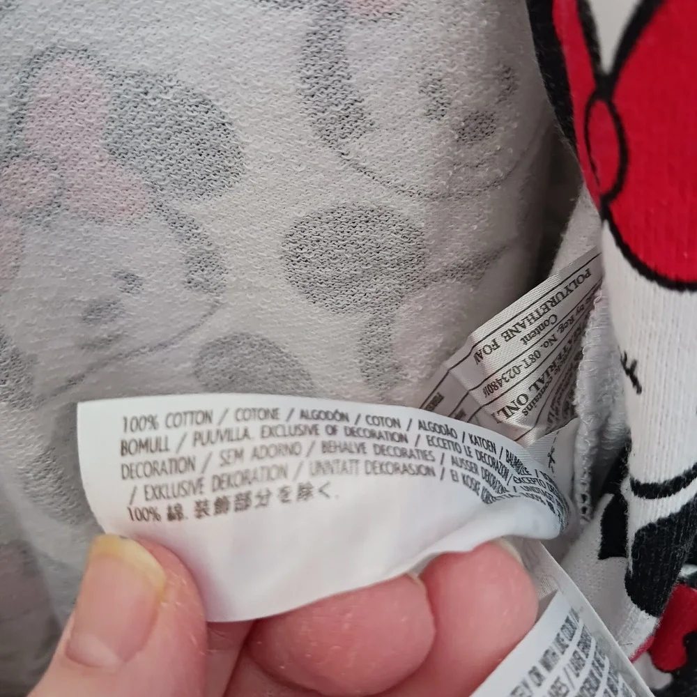 Disney Store Minnie Mickey Mouse One Piece Pajama Cotton Women's Sz M Hood Ears - Picture 6 of 7